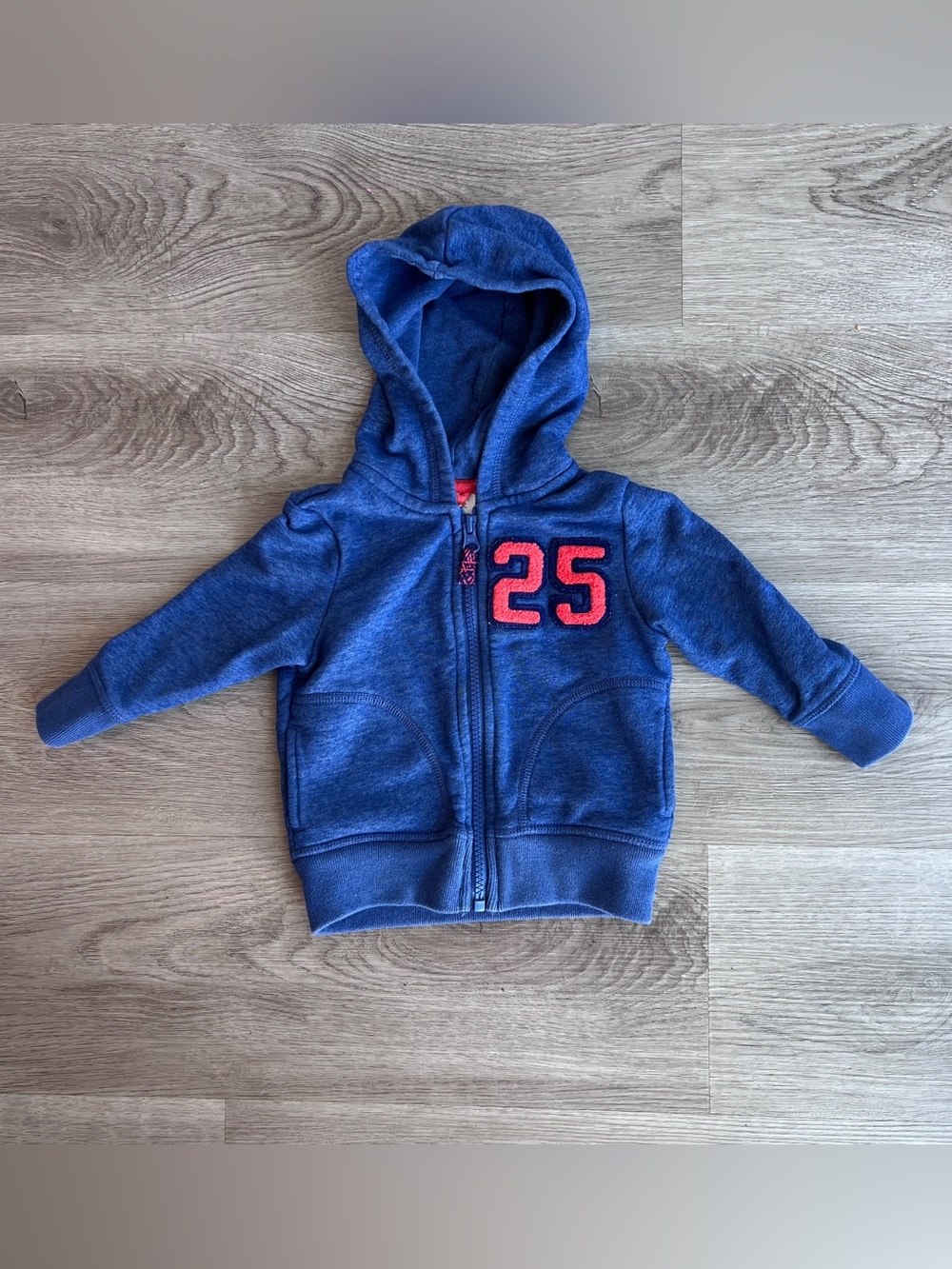 Cat & Jack Baby Boys Blue Zip Up Sweatshirt Hoodie Jacket Size 12 Months